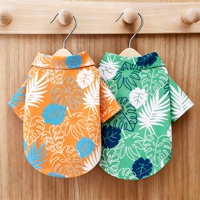 T-shirt pour animaux de compagnie, imprimé feuilles de plage, style hawaïen, pour chien et chat, Golden Retriever, en polyester, fin, respirant, toutes saisons, version coréenne