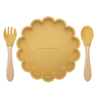 Plaque en silicone classique divisée pour tout-petits avec base à ventouse