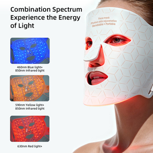 AZURE 510K Masker Wajah LED Portabel Hangat 4 Warna 460 590 630 850nm Terapi Foton Cahaya Merah Perawatan Kulit Masker Wajah - Product Image 2