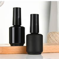 Flacon Rond Transparent Noir Brun 15ml Vide Personnalisé pour Vernis à Ongles avec Pinceau