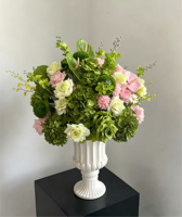 Offre Spéciale – Boules de fleurs artificielles en soie blanches et noires pour centres de table de mariage, arrangements floraux de 50 cm, 60 cm, 70 cm, 80 cm