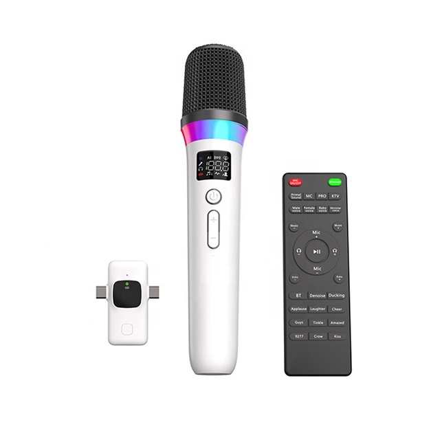 MC10 Professional Sound Card Handheld Microphone Streaming Podcast Karaoke 10 Meter Range Reverb Accompaniment Monitoring Mic