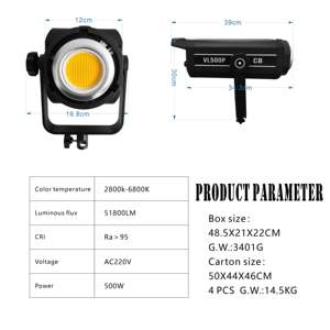 Lumière de studio professionnelle 500W Daylight Bowens COB LED <span class=keywords><strong>Moonlight</strong></span> pour la photographie vidéo et cinématographique - Product Image 4