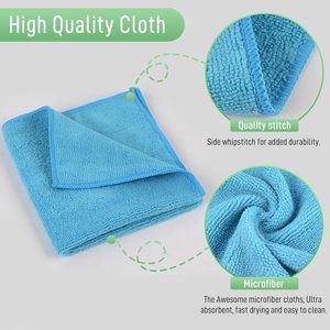 Chiffons de nettoyage en microfibre pour voiture 40x40cm Pack de 10 20 40 180gsm 265gsm Serviettes grises bleues vertes avec votre propre logo - Product Image 4
