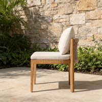 Meubles de jardin en teck massif, table rectangulaire moderne de luxe avec 6 chaises, patio, jardin, villa, resort, sur mesure
