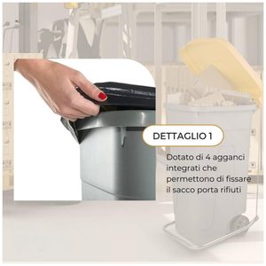 Waste <b>Bins</b> 80L With Wheels And Colorful <b>Lids</b> Clip Closure For Recycling - Product Image 4