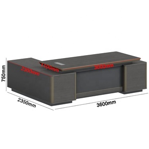 Escritorio grande de madera en forma de L de 3,6 M, escritorio Boss CEO, estación de oficina ergonómica ejecutiva, mesa de ordenador de esquina con gabinete Reversible - Product Image 1