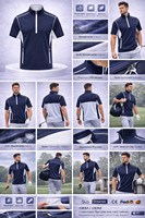 Vêtements personnalisés d'été pour hommes, pull à demi-zip, vêtements de golf, vêtements de sport légers à manches courtes, vêtements de sport actifs, sweat-shirt à demi-zip