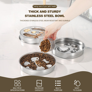 ชามอาหารสัตว์เลี้ยงรูปทรงกระดูก 2 ใบ ทำจากสแตนเลส ช่วยให้สัตว์เลี้ยงกินอาหารช้าลง เหมาะสำหรับสุนัขพันธุ์เล็กและขนาดกลาง - Product Image 3
