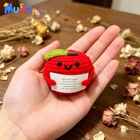 Вязаная крючком красная яблочная игрушка-амигуруми ручной работы, плюшевая кукла-фрукт для декора дома и рабочего стола, подарок