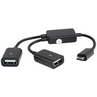 Câble séparateur micro USB 2 en 1, blindage tressé, conducteur en cuivre pur, gaine en PVC - Hub de charge pour smartphones, ordinateurs, tablettes