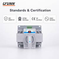 Commutateur de transfert automatique triphasé LYUNN 63A 2P, capacité de coupure 3kA, communication RS485 pour utilisation avec générateur