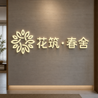 Panneau publicitaire LED miniature personnalisable, logo d'entreprise, mur d'image, fond en verre acrylique gravé, signalétique lumineuse