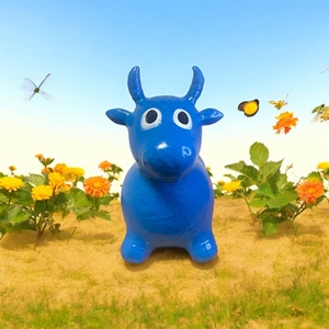 PVC gonfiabile cavallo che salta animale giocattolo per bambini spazio di plastica tramoggia cavalcata per gioco divertente con la maniglia - Product Image 4