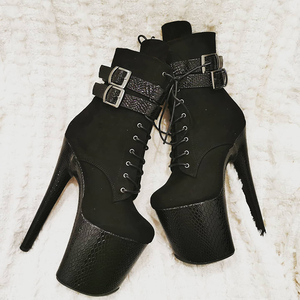 Femmes gothique 20cm passerelle noir danseur exotique plate-forme noir Sexy fétiche danseur exotique bottines 8 pouces croix <span class=keywords><strong>dressing</strong></span> Punk - Product Image 1