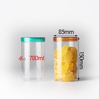 Pot en plastique PET transparent de 85 mm de diamètre avec couvercle, prix usine, pour miel, biscuits, bonbons, crème, emballage alimentaire, conteneur de qualité alimentaire
