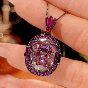 Vintage Eco-friendly Copper Jewellery Sets <b>for</b> Women Wholesale 12*16-10*12mm Dried Rose Cut Cubic Zirconia Bulk Sale Jewelry Set - Product Image 6