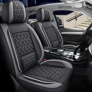 Cubierta de asiento de coche universal de <span class=keywords><strong>5</strong></span> asientos conjunto completo cojín de asiento de coche delantero y trasero impermeable de piel sintética de lujo - Product Image 1