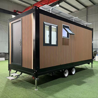 Maison conteneur pliable, bureau préfabriqué, maison mobile, mini-maison sur roues, fabriquée en panneaux sandwich et acier, pour hôtels