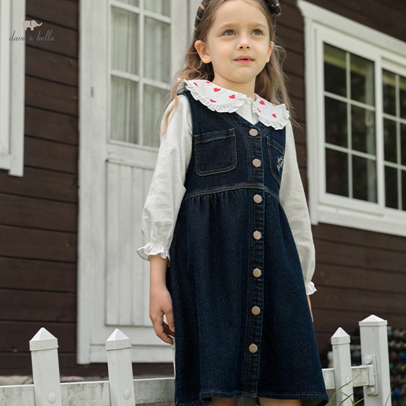 DK3242431 DAVE BELLA Children Girls Fashion Dress 2024 Autumn New
