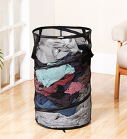 Panier à linge portable PEIQUAN en spirale élastique, grand panier à linge sale en maille de polyester, panier de rangement pour vêtements à domicile