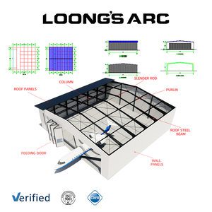 Fabricante Chinês de Edifícios Pré-fabricados Baratos, Estrutura de Aço, <span class=keywords><strong>Hangar</strong></span> Privado para Aeronaves - Product Image 2
