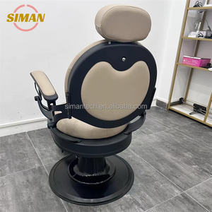 Siman Guangzhou Salon de coiffure prix bon marché Old School rouge <span class=keywords><strong>rose</strong></span> noir et or argent chaises de barbier pour salon de coiffure - Product Image 5