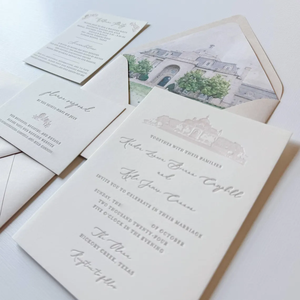 Invitación de Boda Moderna con Impresión Tipográfica, Tarjeta de Lujo, Elegante, Personalizada con Foto, Acuarela, Sobres, Conjunto de Invitaciones para Matrimonio - Product Image 3