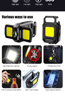 Mini poche Portable en aluminium étanche magnétique Rechargeable haute puissance Led porte-clés lampe de poche lumière de travail