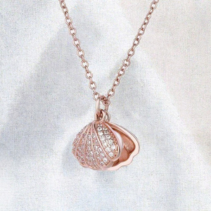 Collier de luxe <span class=keywords><strong>XLOVE</strong></span> en argent 925 plaqué or 18 carats avec perle creuse en forme de coquillage et chaîne à maillons sertis de griffes, perle de qualité <span class=keywords><strong>A</strong></span> - Product Image 3