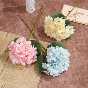 Flor Artificial de Seda, Rama Individual, Hortensia Francesa de Cuatro Puntas, Decoración para Bodas y Hogar, Hecha a Mano, Larga Duración, 3-5 Años - Product Image 1