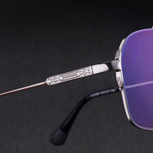 Lunettes de soleil carrées en métal à double pont, protection UV400, avec logo personnalisé, design fantaisie Partagas Fashion pour hommes - Product Image 3