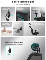 Nouvelle Chaise de Bureau Ergonomique Moderne Exécutive à Dossier Haut Réglable en Tissu Mesh Pivotante, Solution de Sièges Monobloc