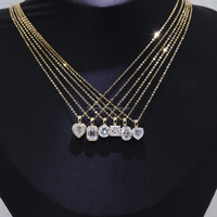 Collier pendentif haut de gamme tendance en or massif 14 carats avec moissanite taille princesse géométrique / diamant de laboratoire pour femme, personnalisation possible