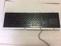 Clavier industriel robuste en acier inoxydable noir, étanche IP65, avec pavé tactile et trackball, filaire