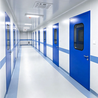 Puerta Interior Moderna de Acero, Insonorizada, Anticolisión, Resistente a Impactos, Manual, para Apartamentos, Hospitales, Laboratorios, Escuelas y Almacenes