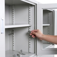 Archivador Metálico con Puerta de Vidrio y Cajones con Cerradura para Almacenamiento de Documentos en Oficinas, Hospitales y Escuelas