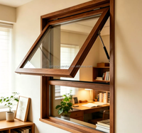 Arched Solid Wood Window Textured Glass Double Sash Frame Timber Window Casement Window for Interior Spaces