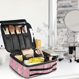 Hawaii Small Portable Cosmetic Case Travel <b>Makeup</b> <b>Storage</b> Custom Design Pink Lei Cosmetic Organizer with Zipper Closure - Product Image 6