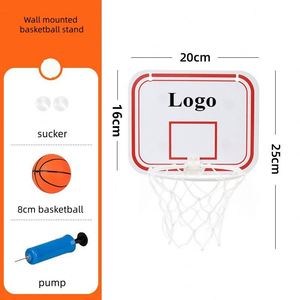 Ensemble de panneaux de basket-ball miniatures portables d'intérieur avec logo personnalisé imprimé, avec ballon en PVC et pompe pour enfants - Product Image 1