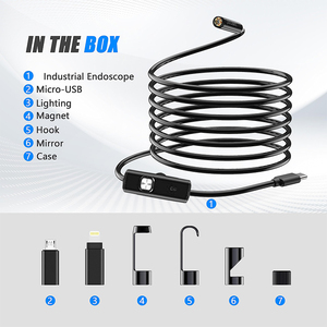 Endoscope industriel à lentille unique, inspection 8 mm, 8 LED, câble semi-rigide, caméra d'inspection professionnelle et durable, étanche pour égouts - Product Image 2