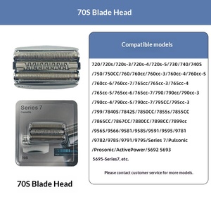 Accessoires de remplacement de tête 70S non jetables pour <span class=keywords><strong>rasoir</strong></span> S7 (modèles 765cc-6/<span class=keywords><strong>7</strong></span>/790/790cc) - Matériel en métal et ABS - Product Image 5