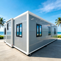 Maison conteneur modulaire extensible 60x120x5mm avec poutre supérieure, 40 pieds 20 pieds, 1 chambre, petite, isolée, étanche, mobile, type maisonnette/cottage