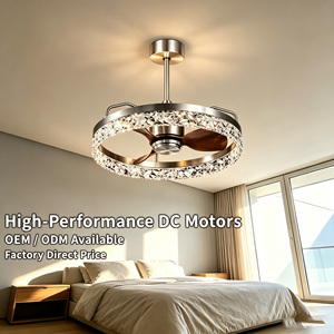 <span class=keywords><strong>Ventilador</strong></span> de <span class=keywords><strong>Techo</strong></span> con Lámpara de Cristal, Motor DC Silencioso, Luz LED Regulable de 20 Pulgadas, Montaje Empotrado para Dormitorio o Sala de Estar - Product Image 1