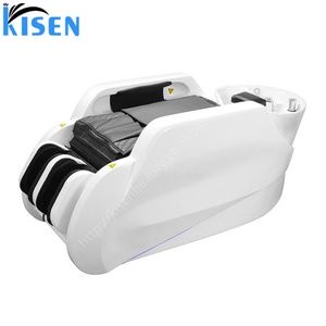 Équipement de salon KISEN, mobilier de salon de coiffure électrique, lit de spa pour la tête, chaise de massage et de lavage avec bassin en céramique pour institut de beauté - Product Image 1