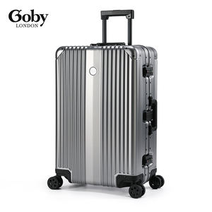 Valise à bagages de luxe 20 pouces avec cadre en alliage d'aluminium couleur argent foncé style serrure sans fermeture éclair vente en gros en stock - Product Image 3