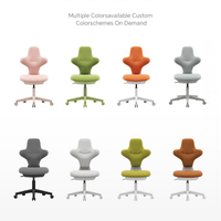 Chaise de bureau ergonomique avec dossier papillon, siège de bureau réglable en tissu sur roulettes pour la maison, le studio, la salle de formation