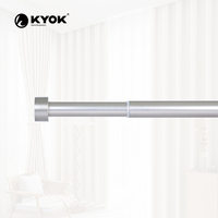 Tringle à rideau en aluminium mat KYOK avec clip pour rideau, glisse flexible et lisse, longueur personnalisable pour toutes les pièces