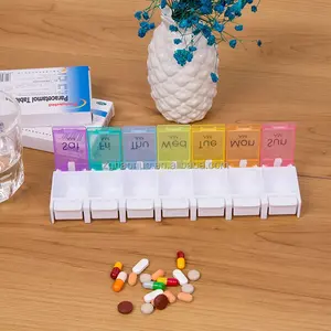 Factory Price High Quality 7 Day Pill Box Case Weekly Pill Organizer Travel With Unique Open Design And Large Compartments