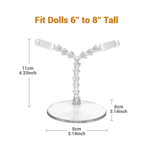 Пластиковая прозрачная акриловая гибкая Регулируемая подставка для мини-кукол высотой ниже 20 см - Product Image 4